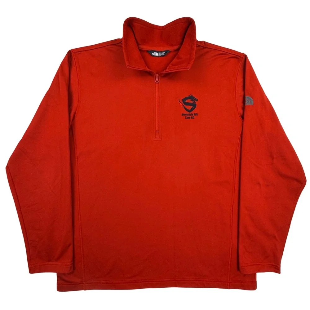 North Face 1/4 Zip Pullover Men Large Red Fleece Shanghai Dragon OVERWATCH